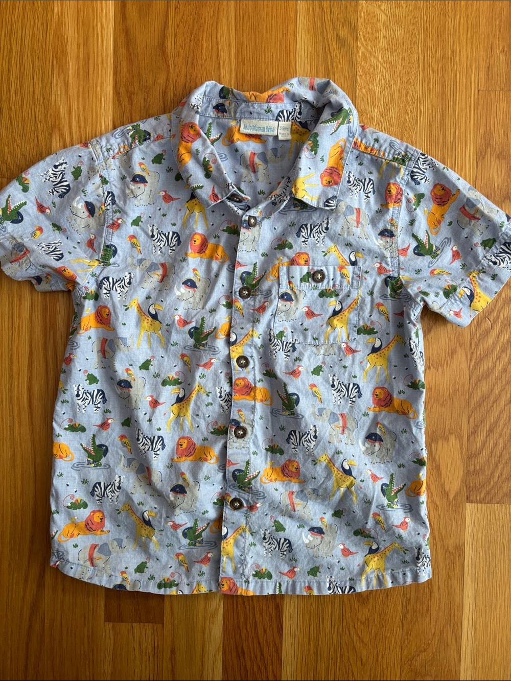 Size 5-6 Years JoJo Maman BeBe Animal Button Down